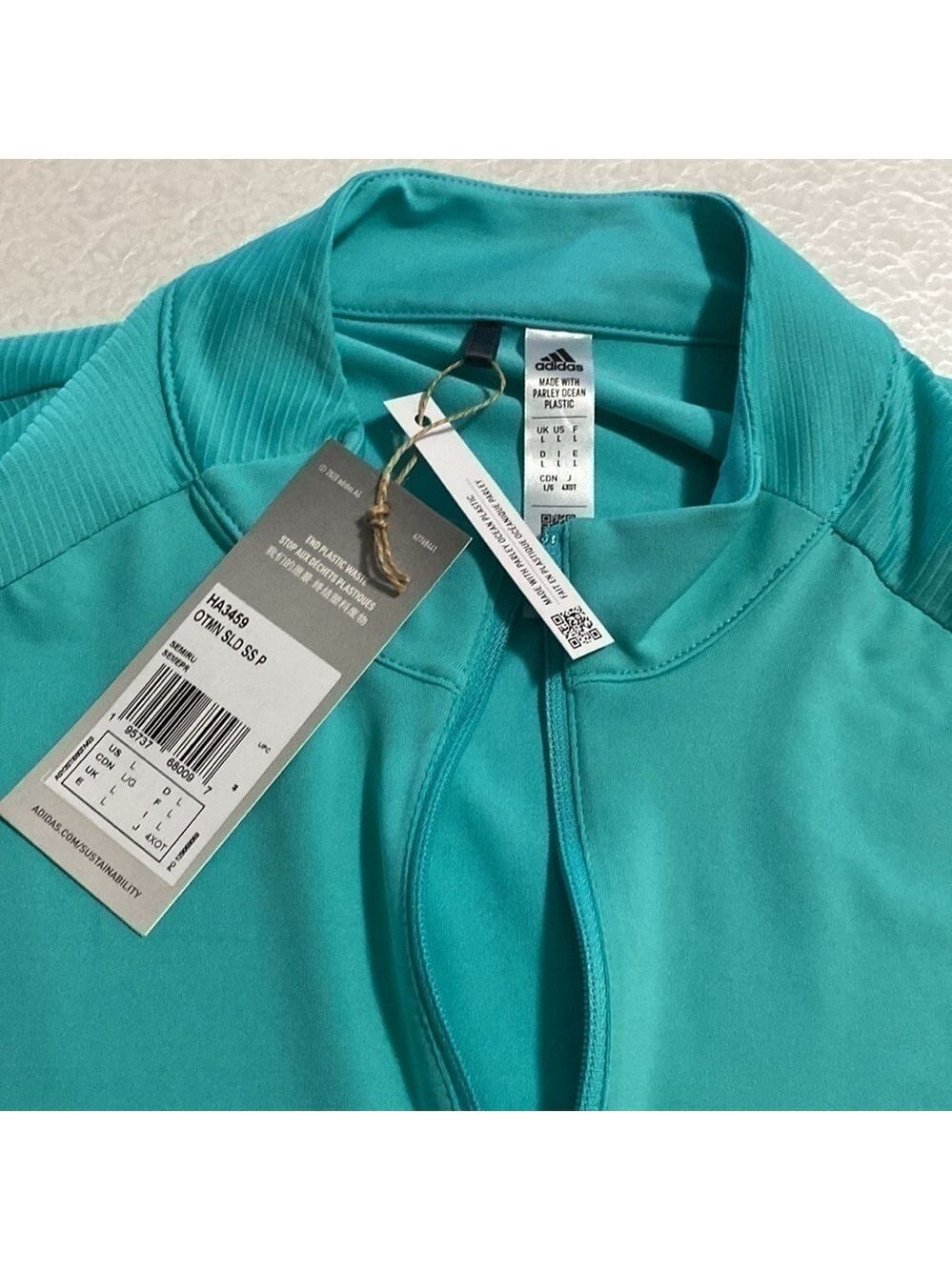 QUARTER-ZIP mock neck polo shirt turquoise FIFA world cup quatar 2022 - Picture 6 of 15